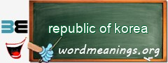 WordMeaning blackboard for republic of korea